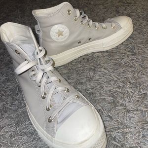 Converse limited edition neutral leather high tops. Womens size 9